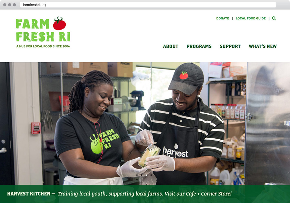 Website designed for Farm Fresh RI